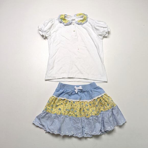 Vintage Kaboom Outfit Girls Size 6 Patchwork Skirt Shirt - Picture 1 of 6